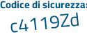 Il Codice di sicurezza è e9 segue cad69 il tutto attaccato senza spazi