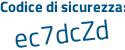 Il Codice di sicurezza è 9 continua con 63eZca il tutto attaccato senza spazi