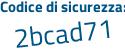 Il Codice di sicurezza è 4619738 il tutto attaccato senza spazi
