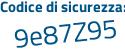 Il Codice di sicurezza è 6e1 continua con a536 il tutto attaccato senza spazi