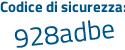 Il Codice di sicurezza è 1bZ7cc1 il tutto attaccato senza spazi