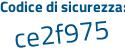 Il Codice di sicurezza è Z segue 3e19fe il tutto attaccato senza spazi