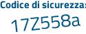 Il Codice di sicurezza è 1Ze7 continua con 89b il tutto attaccato senza spazi