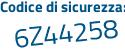 Il Codice di sicurezza è bc poi 36225 il tutto attaccato senza spazi