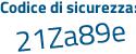 Il Codice di sicurezza è ba3 segue 47be il tutto attaccato senza spazi