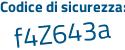 Il Codice di sicurezza è bZ4 poi 2483 il tutto attaccato senza spazi