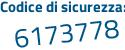 Il Codice di sicurezza è bd59 continua con 315 il tutto attaccato senza spazi