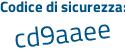 Il Codice di sicurezza è d84 segue 56d2 il tutto attaccato senza spazi