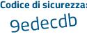 Il Codice di sicurezza è b3bc4 segue 5f il tutto attaccato senza spazi