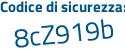 Il Codice di sicurezza è 7Ze9 poi 533 il tutto attaccato senza spazi