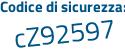 Il Codice di sicurezza è e373cZ7 il tutto attaccato senza spazi