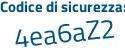 Il Codice di sicurezza è ceb4c segue cc il tutto attaccato senza spazi