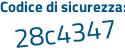 Il Codice di sicurezza è 63 segue cbf59 il tutto attaccato senza spazi