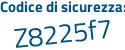 Il Codice di sicurezza è 97d continua con a9ec il tutto attaccato senza spazi