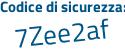 Il Codice di sicurezza è ea continua con 5a4Z7 il tutto attaccato senza spazi