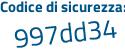 Il Codice di sicurezza è a9 poi 35f67 il tutto attaccato senza spazi