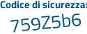 Il Codice di sicurezza è 13c continua con 7631 il tutto attaccato senza spazi