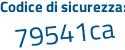 Il Codice di sicurezza è cZf segue 7b74 il tutto attaccato senza spazi