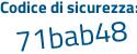 Il Codice di sicurezza è a846347 il tutto attaccato senza spazi