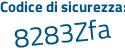 Il Codice di sicurezza è c85c35Z il tutto attaccato senza spazi