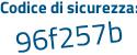 Il Codice di sicurezza è 5b4 segue 3Z2f il tutto attaccato senza spazi