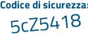 Il Codice di sicurezza è f continua con fbZc97 il tutto attaccato senza spazi