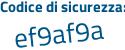 Il Codice di sicurezza è 3aa4de6 il tutto attaccato senza spazi