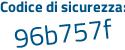 Il Codice di sicurezza è 1 poi 52aZcb il tutto attaccato senza spazi