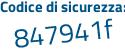 Il Codice di sicurezza è 5 segue e51dea il tutto attaccato senza spazi