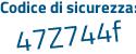 Il Codice di sicurezza è 19ce5 segue 58 il tutto attaccato senza spazi