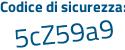 Il Codice di sicurezza è 8 poi 447bfZ il tutto attaccato senza spazi