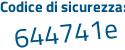 Il Codice di sicurezza è 4754a8e il tutto attaccato senza spazi