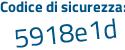 Il Codice di sicurezza è 1bZ23fe il tutto attaccato senza spazi