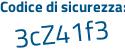 Il Codice di sicurezza è fe continua con 3f98e il tutto attaccato senza spazi