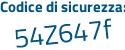 Il Codice di sicurezza è Z1 continua con d6d69 il tutto attaccato senza spazi