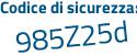 Il Codice di sicurezza è 7721 poi 47c il tutto attaccato senza spazi