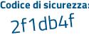 Il Codice di sicurezza è f57 segue 9d91 il tutto attaccato senza spazi