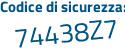 Il Codice di sicurezza è a segue a41994 il tutto attaccato senza spazi