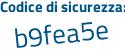 Il Codice di sicurezza è 9 segue Zcf43d il tutto attaccato senza spazi