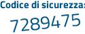 Il Codice di sicurezza è bf27cZb il tutto attaccato senza spazi