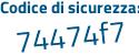 Il Codice di sicurezza è 748a continua con b65 il tutto attaccato senza spazi