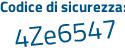 Il Codice di sicurezza è 6Zb1ec3 il tutto attaccato senza spazi