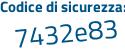 Il Codice di sicurezza è 7 segue 1f3f84 il tutto attaccato senza spazi