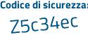 Il Codice di sicurezza è 4Zb4 segue e7c il tutto attaccato senza spazi