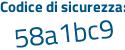 Il Codice di sicurezza è ZZ55d9f il tutto attaccato senza spazi