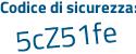 Il Codice di sicurezza è 2fdc segue 5e8 il tutto attaccato senza spazi