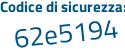 Il Codice di sicurezza è e942a segue de il tutto attaccato senza spazi