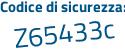 Il Codice di sicurezza è a56c poi 1cZ il tutto attaccato senza spazi