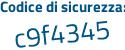 Il Codice di sicurezza è 21 continua con f58ef il tutto attaccato senza spazi