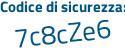 Il Codice di sicurezza è 2c42e poi 65 il tutto attaccato senza spazi